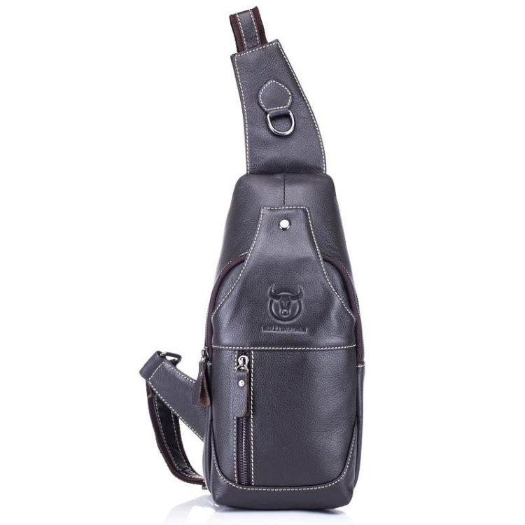 BULL CAPTAIN 019 Retro Men Leather Crossbody Shoulder Bag First-Layer Cowhide Chest Bag, Colour: Black + Buckle, Chestnut Brown, Yellow Brown, Gray Brown, Pure Black