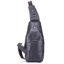 Load image into Gallery viewer, BULL CAPTAIN 019 Retro Men Leather Crossbody Shoulder Bag First-Layer Cowhide Chest Bag, Colour: Black + Buckle, Chestnut Brown, Yellow Brown, Gray Brown, Pure Black