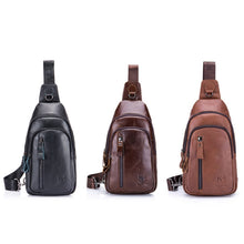 Load image into Gallery viewer, BUFF CAPTAIN 100 Men Leather Crossbody Shoulder Bag First-Layer Cowhide Multi-Function Sports Casual Chest Bag, Black, Brown, Yellow Brown