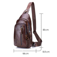 Load image into Gallery viewer, BUFF CAPTAIN 100 Men Leather Crossbody Shoulder Bag First-Layer Cowhide Multi-Function Sports Casual Chest Bag, Black, Brown, Yellow Brown