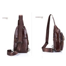 Load image into Gallery viewer, BUFF CAPTAIN 100 Men Leather Crossbody Shoulder Bag First-Layer Cowhide Multi-Function Sports Casual Chest Bag, Black, Brown, Yellow Brown