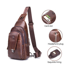 Load image into Gallery viewer, BUFF CAPTAIN 110 Men Leather Shoulder Bag First-Layer Cowhide Leather Multi-Function Chest Bag