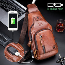 Load image into Gallery viewer, BUFF CAPTAIN 129 First-Layer Cowhide Men Soft Chest Bag Outdoor Casual Large Capacity Messenger Bag