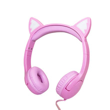 Load image into Gallery viewer, LX-K06 3.5mm Wired Children Learning Luminous Cat Ear Headset, Cable Length: 1.2m, Pink, Purple, Blue, Orange