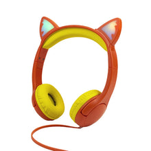 Load image into Gallery viewer, LX-K06 3.5mm Wired Children Learning Luminous Cat Ear Headset, Cable Length: 1.2m, Pink, Purple, Blue, Orange