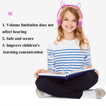 Load image into Gallery viewer, LX-K06 3.5mm Wired Children Learning Luminous Cat Ear Headset, Cable Length: 1.2m, Pink, Purple, Blue, Orange