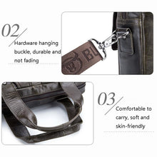 Load image into Gallery viewer, BUFF CAPTAIN 042 Men Leather Multi-Function Shoulder Messenger Bag First-Layer Cowhide Portable Briefcase