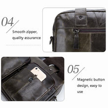 Load image into Gallery viewer, BUFF CAPTAIN 042 Men Leather Multi-Function Shoulder Messenger Bag First-Layer Cowhide Portable Briefcase