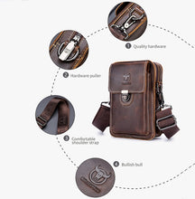 Load image into Gallery viewer, BUFF CAPTAIN 075 Men Belt Mobile Phone Waist Bag First-Layer Cowhide Multi-Function Diagonal Bag