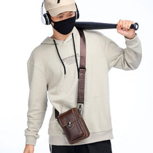 Load image into Gallery viewer, BUFF CAPTAIN 075 Men Belt Mobile Phone Waist Bag First-Layer Cowhide Multi-Function Diagonal Bag
