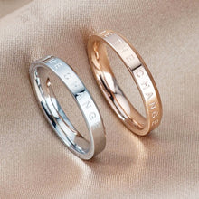 Load image into Gallery viewer, Fashion Simple Narrow BE THECHANGE Ring Electroplated 18k Titanium Steel Couple Ring, 4 US Size, 5 US Size, 6 US Size, 7 US Size, 8 US Size, 9 US Size, 10 US Size