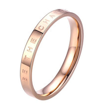 Load image into Gallery viewer, Fashion Simple Narrow BE THECHANGE Ring Electroplated 18k Titanium Steel Couple Ring, 4 US Size, 5 US Size, 6 US Size, 7 US Size, 8 US Size, 9 US Size, 10 US Size