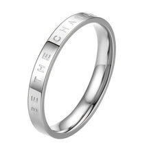 Load image into Gallery viewer, Fashion Simple Narrow BE THECHANGE Ring Electroplated 18k Titanium Steel Couple Ring, 4 US Size, 5 US Size, 6 US Size, 7 US Size, 8 US Size, 9 US Size, 10 US Size