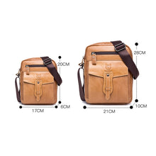 Load image into Gallery viewer, BUFF CAPTAIN 053 Men Leather Shoulder Messenger Bag First-Layer Cowhide Large Capacity Briefcase, Specification：, Large (Yellow Brown), Small (Yellow Brown), Large (Black), Small (Black), Large (Dark Brown), Small (Dark Brown)