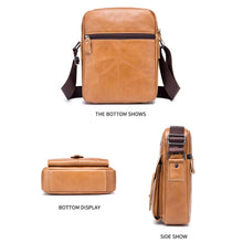 Load image into Gallery viewer, BUFF CAPTAIN 053 Men Leather Shoulder Messenger Bag First-Layer Cowhide Large Capacity Briefcase, Specification：, Large (Yellow Brown), Small (Yellow Brown), Large (Black), Small (Black), Large (Dark Brown), Small (Dark Brown)
