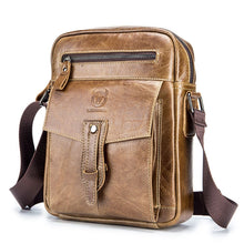 Load image into Gallery viewer, BUFF CAPTAIN 053 Men Leather Shoulder Messenger Bag First-Layer Cowhide Large Capacity Briefcase, Specification：, Large (Yellow Brown), Small (Yellow Brown), Large (Black), Small (Black), Large (Dark Brown), Small (Dark Brown)