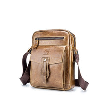Load image into Gallery viewer, BUFF CAPTAIN 053 Men Leather Shoulder Messenger Bag First-Layer Cowhide Large Capacity Briefcase, Specification：, Large (Yellow Brown), Small (Yellow Brown), Large (Black), Small (Black), Large (Dark Brown), Small (Dark Brown)