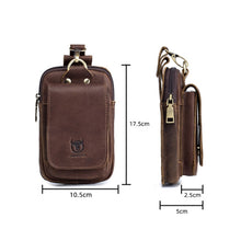 Load image into Gallery viewer, BULL CAPTAIN 028 Multi-Function Cattle Leather Waist Bag Magnetic Buckle Mobile Phone Belt Bag, Black, Coffee, Coffee No Logo, Yellow Brown