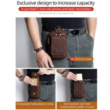 Load image into Gallery viewer, BULL CAPTAIN 028 Multi-Function Cattle Leather Waist Bag Magnetic Buckle Mobile Phone Belt Bag, Black, Coffee, Coffee No Logo, Yellow Brown