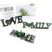 Load image into Gallery viewer, DIY Crystal Epoxy Silicone Letter Mold, Anti-letter MD3300_LOVE Mold, Anti-letter MD3301_HOME Mold, Anti-letter MD3302_Family Mold, Positive Letter MD3313_LOVE Mold, Positive Letter MD3314_HOME Mold, Positive Letter MD3315_FAMILY Mold