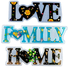 Load image into Gallery viewer, DIY Crystal Epoxy Silicone Letter Mold, Anti-letter MD3300_LOVE Mold, Anti-letter MD3301_HOME Mold, Anti-letter MD3302_Family Mold, Positive Letter MD3313_LOVE Mold, Positive Letter MD3314_HOME Mold, Positive Letter MD3315_FAMILY Mold