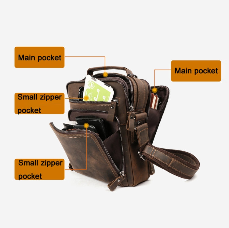 6479 Men Casual Large-Capacity One-Shoulder Messenger Leather Bag