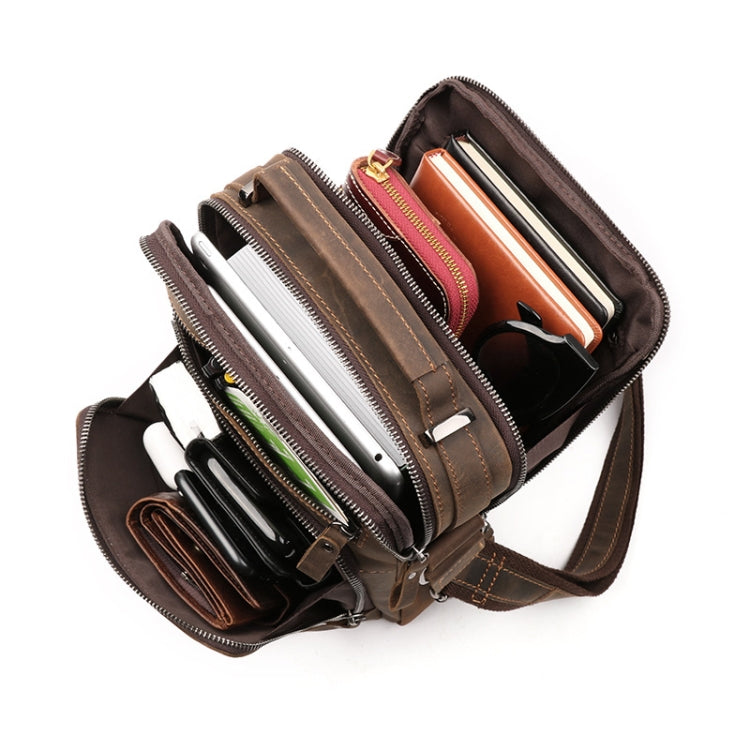 6479 Men Casual Large-Capacity One-Shoulder Messenger Leather Bag