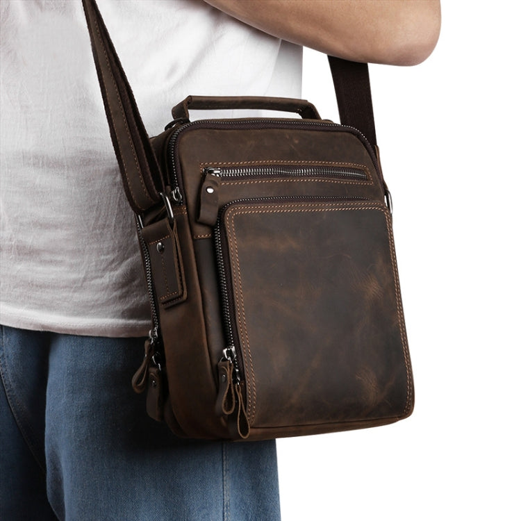 6479 Men Casual Large-Capacity One-Shoulder Messenger Leather Bag
