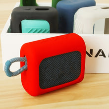 Load image into Gallery viewer, For JBL GO3 Bluetooth Speaker Silicone Cover Portable Protective Case with Carabiner, Red, Black, Silver Gray, Orange, Dark Blue, Mint Green, Army Green