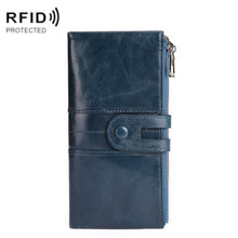 Load image into Gallery viewer, Retro Ladies RFID Wallet Leather Long Mobile Phone Bag, Green, Red, Brown, Black, Blue, Purple Coffee color