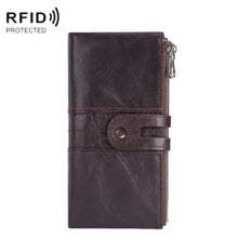Load image into Gallery viewer, Retro Ladies RFID Wallet Leather Long Mobile Phone Bag, Green, Red, Brown, Black, Blue, Purple Coffee color