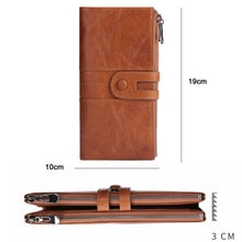 Load image into Gallery viewer, Retro Ladies RFID Wallet Leather Long Mobile Phone Bag, Green, Red, Brown, Black, Blue, Purple Coffee color