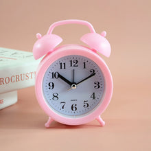 Load image into Gallery viewer, 2 PCS Student Bed Small Alarm Clock Desk Alarm Clock, Red, Blue, Beige, Pink