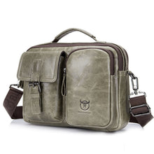 Load image into Gallery viewer, BULL CAPTAIN 036 Men Leather Shoulder Bag Retro First-Layer Cowhide Messenger Bag, Black, Iron Blue, Beige, Brown, Yellow Brown