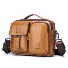 Load image into Gallery viewer, BULL CAPTAIN 036 Men Leather Shoulder Bag Retro First-Layer Cowhide Messenger Bag, Black, Iron Blue, Beige, Brown, Yellow Brown