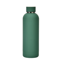 Load image into Gallery viewer, Stainless Steel Outdoor Matte Water Bottle Portable Sports Water Cup Rubber Paint Insulation Cup, Moss Green, Light Pink, Smoky Pink, Cinnabar Orange, Green White, Khaki, Ink Black, Lake Blue, Gray Green, Lilac Purple, Indigo, Gray