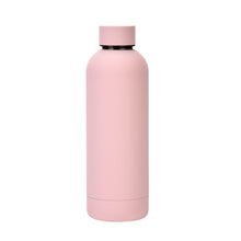 Load image into Gallery viewer, Stainless Steel Outdoor Matte Water Bottle Portable Sports Water Cup Rubber Paint Insulation Cup, Moss Green, Light Pink, Smoky Pink, Cinnabar Orange, Green White, Khaki, Ink Black, Lake Blue, Gray Green, Lilac Purple, Indigo, Gray