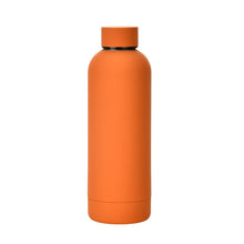 Load image into Gallery viewer, Stainless Steel Outdoor Matte Water Bottle Portable Sports Water Cup Rubber Paint Insulation Cup, Moss Green, Light Pink, Smoky Pink, Cinnabar Orange, Green White, Khaki, Ink Black, Lake Blue, Gray Green, Lilac Purple, Indigo, Gray