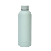 Load image into Gallery viewer, Stainless Steel Outdoor Matte Water Bottle Portable Sports Water Cup Rubber Paint Insulation Cup, Moss Green, Light Pink, Smoky Pink, Cinnabar Orange, Green White, Khaki, Ink Black, Lake Blue, Gray Green, Lilac Purple, Indigo, Gray