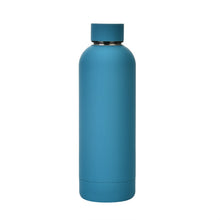Load image into Gallery viewer, Stainless Steel Outdoor Matte Water Bottle Portable Sports Water Cup Rubber Paint Insulation Cup, Moss Green, Light Pink, Smoky Pink, Cinnabar Orange, Green White, Khaki, Ink Black, Lake Blue, Gray Green, Lilac Purple, Indigo, Gray