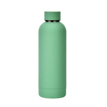 Load image into Gallery viewer, Stainless Steel Outdoor Matte Water Bottle Portable Sports Water Cup Rubber Paint Insulation Cup, Moss Green, Light Pink, Smoky Pink, Cinnabar Orange, Green White, Khaki, Ink Black, Lake Blue, Gray Green, Lilac Purple, Indigo, Gray