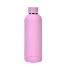 Load image into Gallery viewer, Stainless Steel Outdoor Matte Water Bottle Portable Sports Water Cup Rubber Paint Insulation Cup, Moss Green, Light Pink, Smoky Pink, Cinnabar Orange, Green White, Khaki, Ink Black, Lake Blue, Gray Green, Lilac Purple, Indigo, Gray