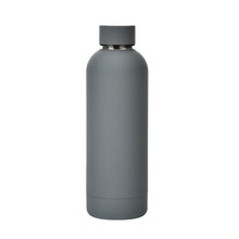 Load image into Gallery viewer, Stainless Steel Outdoor Matte Water Bottle Portable Sports Water Cup Rubber Paint Insulation Cup, Moss Green, Light Pink, Smoky Pink, Cinnabar Orange, Green White, Khaki, Ink Black, Lake Blue, Gray Green, Lilac Purple, Indigo, Gray