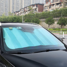 Load image into Gallery viewer, Aluminum Foil Five-Layer Thickening Car Sunscreen Heat Insulation Sun Visor, 145x70cm Blue, 145x70cm Gold, 145x70cm Silver