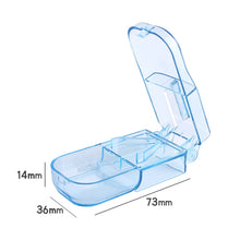 Load image into Gallery viewer, 2pcs R8335 Transparent Medicine Cutter Food Grade Plastic Split Cartridge Pill Separator, Blue, Black, Transparent