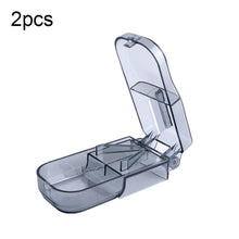 Load image into Gallery viewer, 2pcs R8335 Transparent Medicine Cutter Food Grade Plastic Split Cartridge Pill Separator, Blue, Black, Transparent
