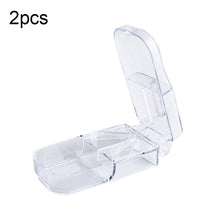 Load image into Gallery viewer, 2pcs R8335 Transparent Medicine Cutter Food Grade Plastic Split Cartridge Pill Separator, Blue, Black, Transparent