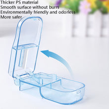 Load image into Gallery viewer, 2pcs R8335 Transparent Medicine Cutter Food Grade Plastic Split Cartridge Pill Separator, Blue, Black, Transparent