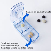 Load image into Gallery viewer, 2pcs R8335 Transparent Medicine Cutter Food Grade Plastic Split Cartridge Pill Separator, Blue, Black, Transparent