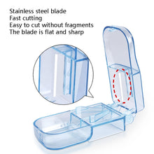 Load image into Gallery viewer, 2pcs R8335 Transparent Medicine Cutter Food Grade Plastic Split Cartridge Pill Separator, Blue, Black, Transparent